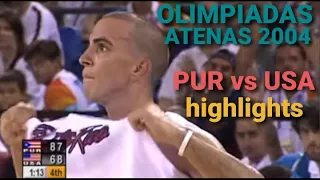 PUR vs USA Highlights Olimpiadas 2004 - El Día Que Carlos Arroyo Se Convirtió En Leyenda.