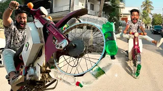 BOTTLE TYRE ON DREAM BIKE 😱 PUNCTURE SOLUTION | IT WORKS? | SYED FAHAD| MUNNA SHAPATER