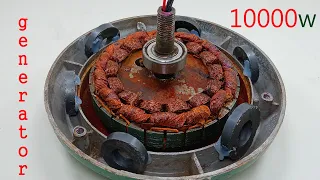 i turn a big fan coil into 240v 10000w electricity generator to power your home