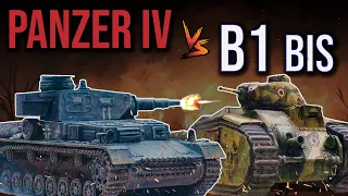 B1bis vs PANZER IV -  chars lourds de la campagne de France (1940)