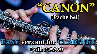 "Canon" (Pachelbel) - Easy version for CLARINET with PIANO (Sheet Music)