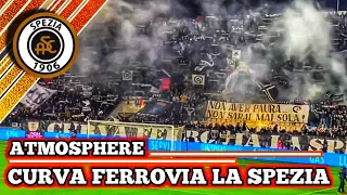 Tifosi Curva Ferrovia La Spezia Celebrate Win in Alberto Pico Stadium • Spezia vs Inter