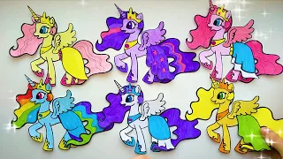 Papercraft My Little Pony Mane 6 Alicorns - making colorful dresses and hairstyles Paper craft ideas