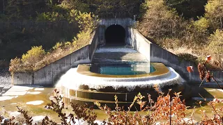 美和ダム土砂バイパストンネル放流開始＠長野県伊那市