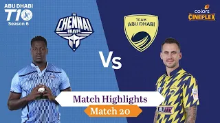 The Chennai Braves vs Team Abu Dhabi | Highlights | Abu Dhabi T10 Season 6 | Colors Cineplex