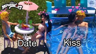 POOL Date Kiss Miraculous Ladybug Swimming Party - swim - water fun - splash Doll Episode Season 2