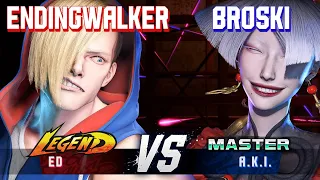 SF6 ▰ ENDINGWALKER (Ed) vs BROSKI (A.K.I.) ▰ High Level Gameplay