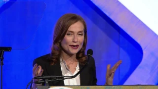 Isabelle Huppert winning the 2016 IFP Gotham Award for Best Actress for ELLE