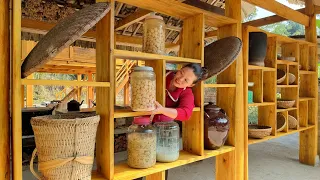 60 Days 25 year old single girl: How to make a Cabinet - Harvesting Tomato, Cassava, Cauliflower