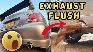 Using Caustic Soda To Clean Car Exhaust Mistubishi Lancer