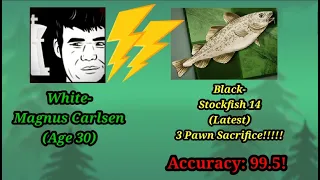 Magnus Carlsen(Age 30) Vs Stockfish 14(Latest)