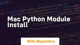 mac python module install