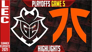 G2 vs FNC Highlights Game 5 | LEC Playoffs Summer 2021 Round 3 | G2 Esports vs Fnatic G5