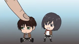 Anime Chibi AOT VS Finger, Eren, MIkasa, Armin, Annie, Attack On Titan