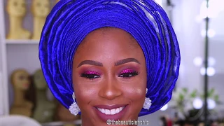 NIGERIAN TRADITIONAL WEDDING MAKEUP AND GELE TRANSFORMATION  #NIGERIANWEDDING