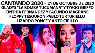 Cantando 2020: Programa 21/10/20 - La Bomba, Tyago, Cinthia Fernández, Floppy Tesouro y Lizardo