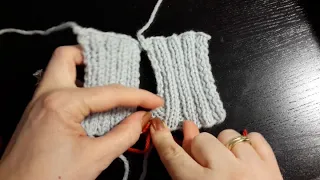 Mattress Stitch Seam in Ribbing