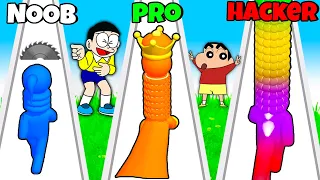 Shinchan And Nobita Run For Donuts Ring 😂😍|| Funny Game Long Neck Ring || Shinchan And Nobita Game