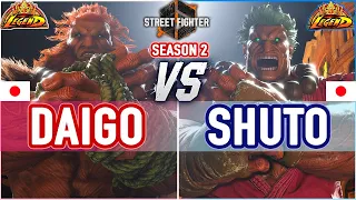 SF6 🔥 Daigo (Akuma) vs Shuto (Akuma) 🔥 SF6 High Level Gameplay