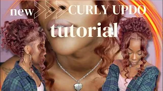 The best Messy Curly Frontal Wig Updo HAIRSTYLE🤞🤞@Beautywithty1