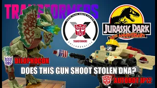 TRANSFORMERS JURASSIC PARK COLLABORATIVE AUTOBOT JP12 AND DILOPHOCON UNBOXING AND REVIEW