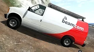 BeamNG Drive - Van on the Dirt Roads of the Cliff Roads Map