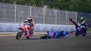 MotoGP 18 Slow Motion Crashes