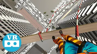 Bungee jump from 100m above the ground #1 | VR 360° | Unity