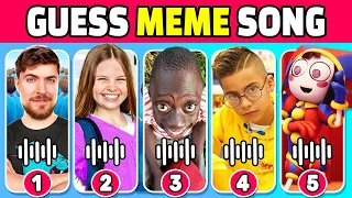 GUESS MEME & WHO'S SINGING 🎤🎵 | Salish Matter, Tenge, King Ferran, MrBeast, Lay Lay