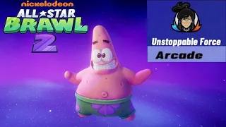 Nickelodeon All Star Brawl 2 - Arcade Mode Gameplay with Patrick (Unstoppable Force)