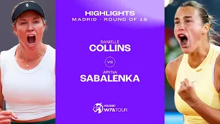 Danielle Collins vs. Aryna Sabalenka | 2024 Madrid Round of 16 | WTA Match Highlights