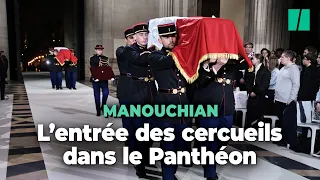 Les cercueils de Missak et Mélinée Manouchian entrent au Panthéon