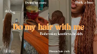 Do my hair with me | Bohemian knotless braids with human hair