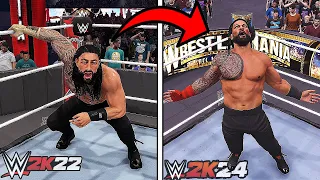 WWE 2K22 Vs. WWE 2K24 - Finishers Comparison (Which is Better?) !!!