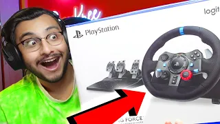 I PLAYED RACING GAME ON A REAL RACING WHEEL | RAWKNEE