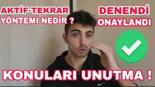 ÇALIŞTIĞIN KONUYU BİR DAHA UNUTMA ! | AKTİF-TEKRAR YÖNTEMİ NEDİR ?