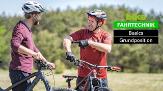 MTB-Fahrtechnik Basics für Einsteiger: die richtige Grundposition auf dem Bike