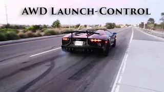 Lamborghini Aventador Launch Control Compilation + donuts - Part 1