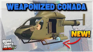 NEW Buckingham Weaponized Conada Helicopter Customization & Review GTA Online