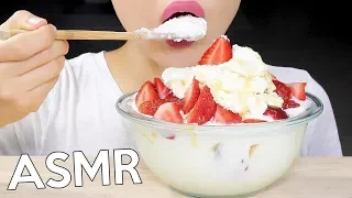 ASMR Strawberry BINGSU 딸기빙수 먹방 SHAVED ICE Dessert🍓❄️