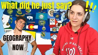 French Girl Reacts to Geography Now: All 50 U.S. states summarised | Accurate descriptions? 🥲