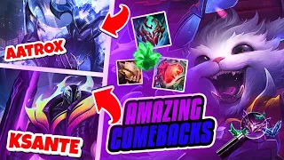 AMAZING COMEBACKS VS K'SANTE AND AATROX!!! Season 13 Gnar Ranked Gameplay (League of Legends)