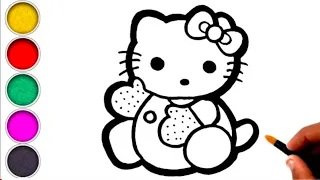 How To Draw Fat Hello kitty Drawing Painting & Coloring For kids & Toddler's.