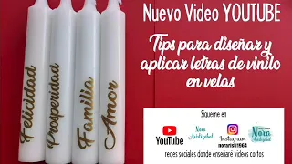 COMO PERSONALIZAR VELAS y cortar en SILHOUETTE CAMEO paso a paso COMO PEGAR EL VINILO EN VELAS