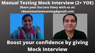 Manual Testing Mock Interview| 2+ YOE | Testing Interview Questions