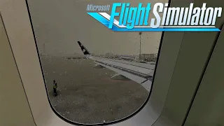 A320N Stormy Turbulent Take-off From From Paris | Microsoft Flight Simulator | 4K