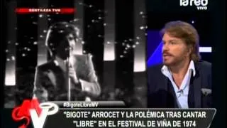 "Bigote" Arrocet y la polémica tras cantar "Libre" en el Festival de Viña 1974