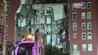 Partial building collapse in Davenport