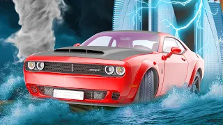 FLOOD DISASTER ESCAPE with Fast Cars in GTA V Mods?! (Grand Theft Auto 5)