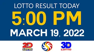 Lotto Results Today March 19 2022 5pm Ez2 Swertres 2D 3D 6D 6/42 6/55 PCSO